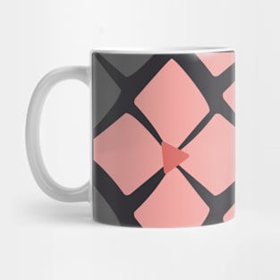 Blush Pink and Steel Grey Floral Zig Zag Mug